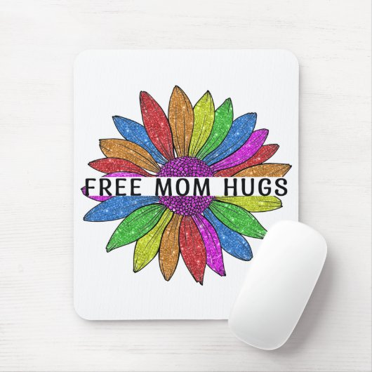 Tapis De Souris Free Mom Hugs LGBTQIA+ Fierté Support (Avec souris)