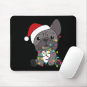 Tapis De Souris French Bulldog Christmas Snow Winter Animals (Avec souris)