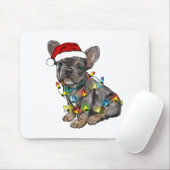 Tapis De Souris French Bulldog Dog Christmas Lights Santa Xmas Pet (Avec souris)