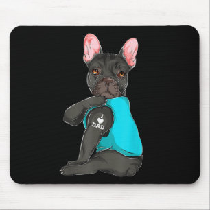 Tapis De Souris French Bulldog I Love Papa Tattoo Apparel, Chien P