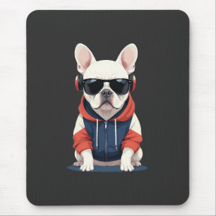 Tapis De Souris French Bulldog Portant Sweat - shirt à capuche Fun