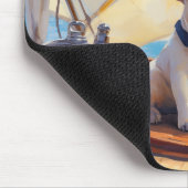 Tapis De Souris Frenchie sur un yacht (Coin)