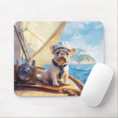 Tapis De Souris Frenchie sur un yacht (Avec souris)