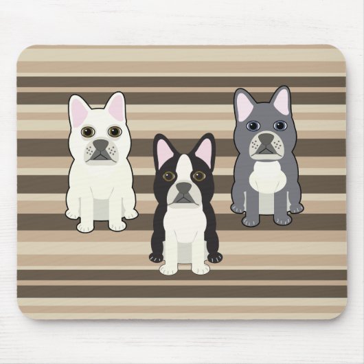 Tapis De Souris Frenchies Neutral Striped (Devant)