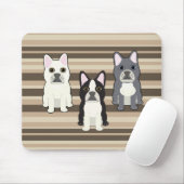 Tapis De Souris Frenchies rayé neutre (Avec souris)