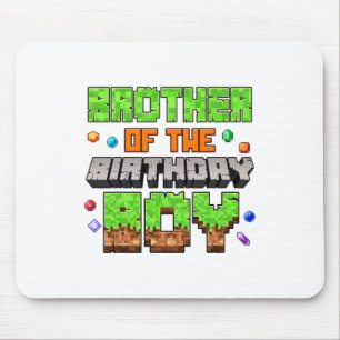 Tapis De Souris Frère du garçon d'anniversaire Pixel Gaming Vidéo 