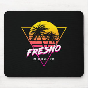 Tapis De Souris Fresno Californie Palmiers États-Unis Surf Rétro S