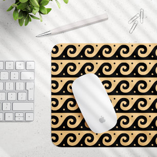 Tapis De Souris Fret grec, Motif d'onde méditerranéen, Brown