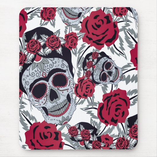 Tapis De Souris Frida Kahlo  and roses  (Devant)