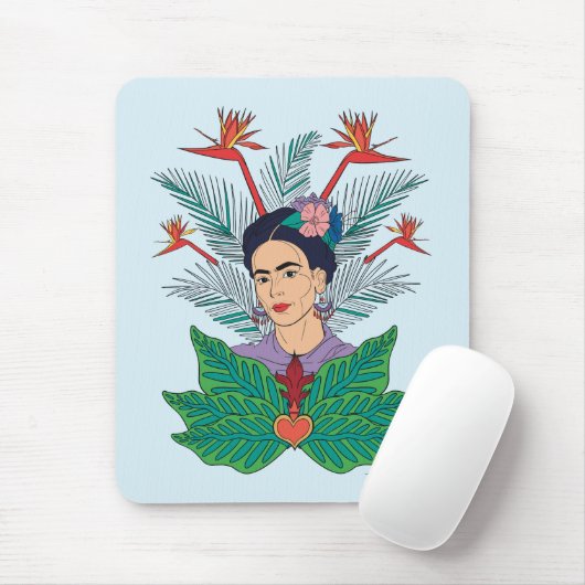 Tapis De Souris Frida Kahlo | Oiseaux de Paradis Floral Graphic (Avec souris)