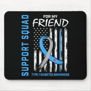 Tapis De Souris Friend Type 1 Diabetes Shirt American Flag Support