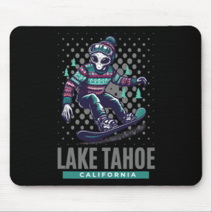 Tapis De Souris Frissons cosmiques - Snowboard Alien Sur Le Lac Ta