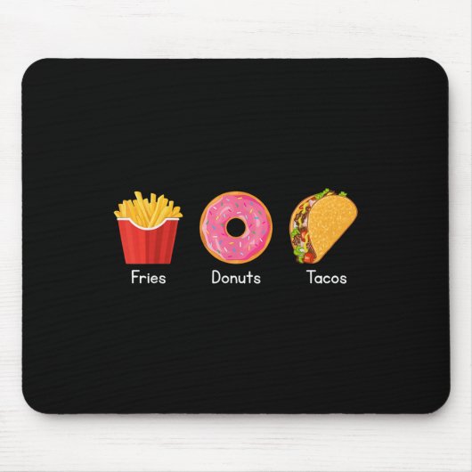 Tapis De Souris Frites Donuts Tacos (Devant)