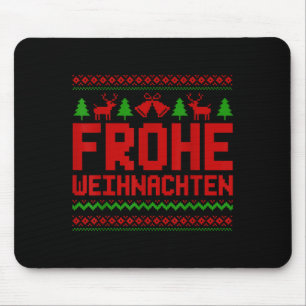 Tapis De Souris Frohe Weihnachten Joyeux Noël En Allemand Drôle