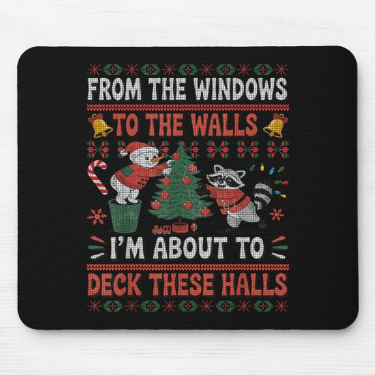 Tapis De Souris From The Windows To The Walls Raccoon Christmas Ug (Devant)