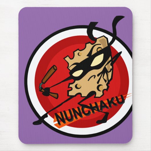 TAPIS DE SOURIS FROMAGE NINJA AVEC PAPIER À SOURIS VERTICAL NUNCHU (Devant)
