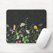 Tapis De Souris Frontière fleur sauvage Pois (Avec souris)