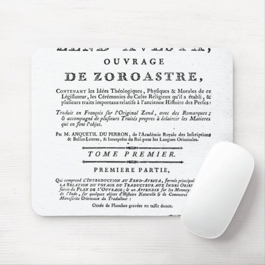 Tapis De Souris Frontispice d'une édition de 'Zend (Avec souris)