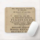 Tapis De Souris Frontispice Lucio Silla de Mozart de ' (Avec souris)