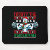 Tapis De Souris Frosty The Swoleman Ugly Christmas Sweater Funny S (Devant)