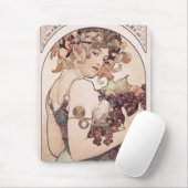 Tapis De Souris Fruit d'Alphonse Mucha (Avec souris)