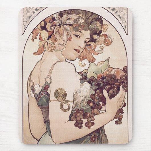 Tapis De Souris Fruit d'Alphonse Mucha (Devant)