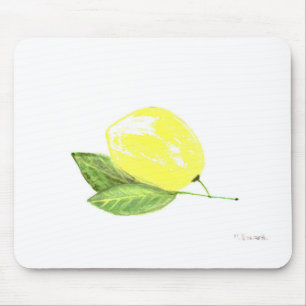 Tapis De Souris Fruit jaune citron Aquarelle Citrus été