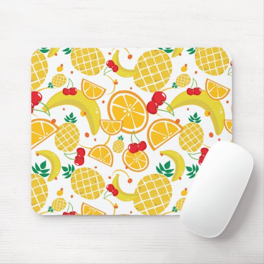 Tapis De Souris Fruit Tropical Banana Cerise Ananas Oranges (Avec souris)