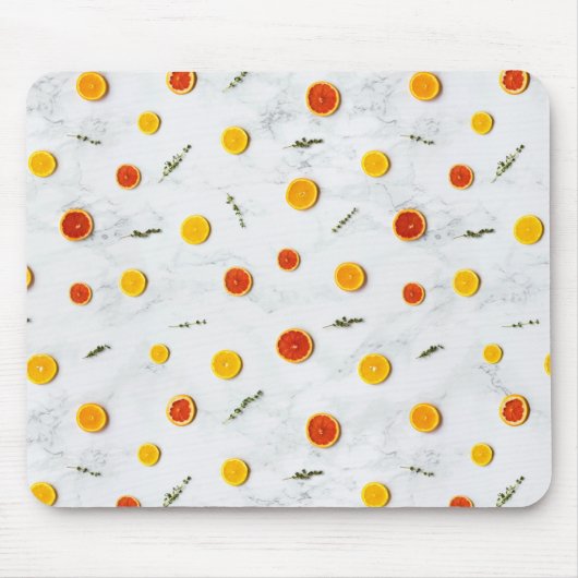 Tapis De Souris Fruits d'agrumes blancs, rouges et jaunes (Devant)