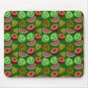 Tapis De Souris Fruits tropicaux motifs et vert arrière - plan