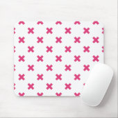 Tapis De Souris Fuchsia croix sur le blanc (Avec souris)