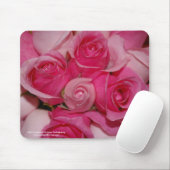 Tapis de souris fuchsia de roses (Avec souris)