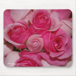 Tapis de souris fuchsia de roses