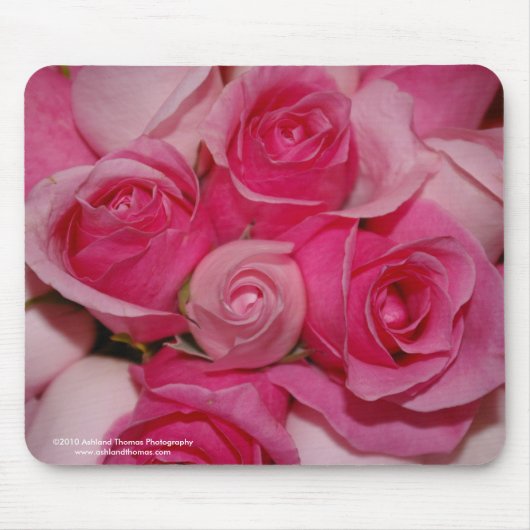 Tapis de souris fuchsia de roses (Devant)
