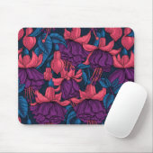 Tapis De Souris Fuchsia en bleu et violet (Avec souris)