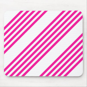 Tapis De Souris Fuchsia et blanc cinq bandes motif