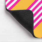 Tapis De Souris Fuchsia et jaune cinq bandes motif (Coin)
