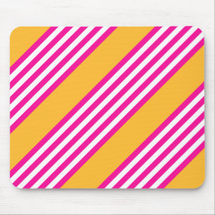 Tapis De Souris Fuchsia et jaune cinq bandes motif
