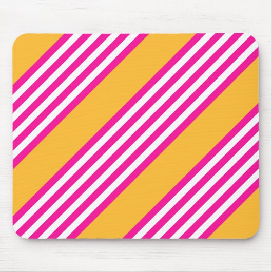 Tapis De Souris Fuchsia et jaune cinq bandes motif (Devant)