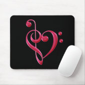 Tapis De Souris Fuchsia Love Notes musicales Mousepad (Avec souris)