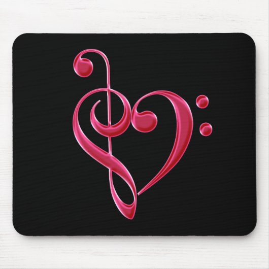 Tapis De Souris Fuchsia Love Notes musicales Mousepad (Devant)