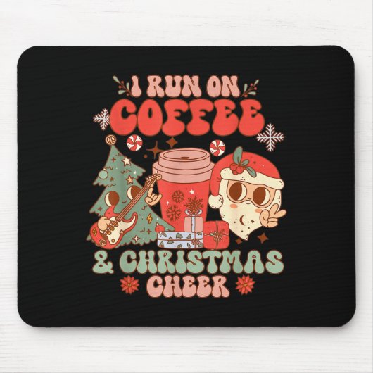 Tapis De Souris Fueled By Coffee & Christmas Cheer Funny Coffe (Devant)