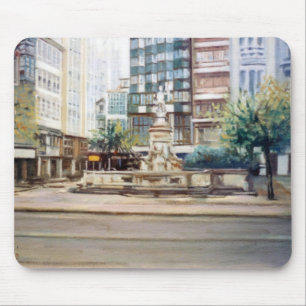 Tapis De Souris Fuente de Neptuno (La Corogne)/Fontaine Neptune
