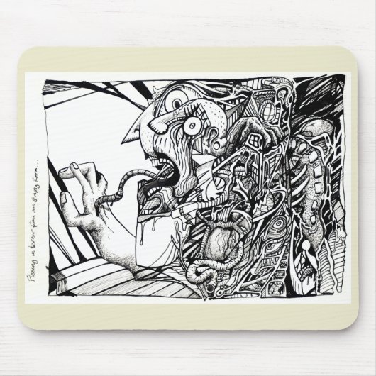 Tapis De Souris Fuir dans la terreur depuis une pièce vide... (Devant)