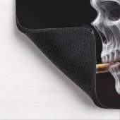 Tapis De Souris Fume le crâne avec une cigarette (Coin)
