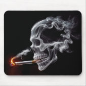 Tapis De Souris Fume le crâne avec une cigarette (Devant)