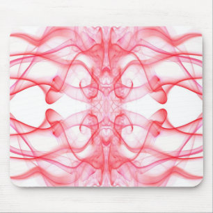 Tapis De Souris Fumée Rouge Abstrait Minimaliste Symétrique