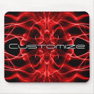Tapis De Souris Fumée Rouge Humeur Art Abstrait Personnalisé