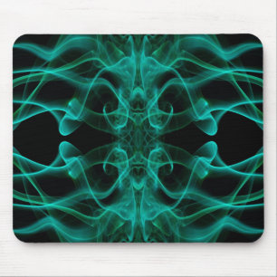 Tapis De Souris Fumée verte minimaliste symétrique noir