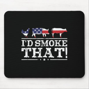 Tapis De Souris Fumer La Chemise Du Barbecue Qui Viande Pitmaster